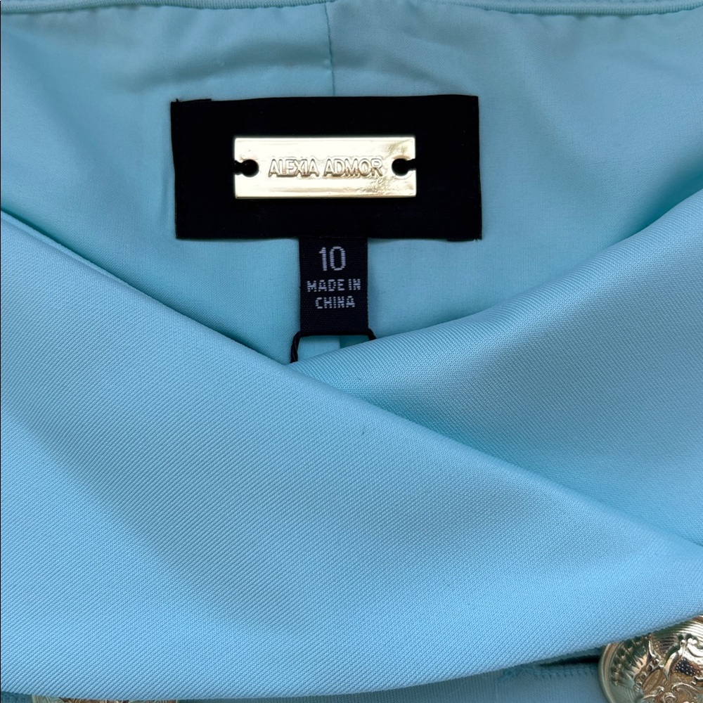 Aqua Blazer with Gold Buttons - Picture 7 of 8